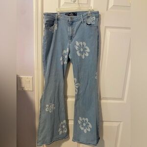 Hollister hip floral flare jeans